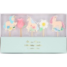 Meri Meri - Unicorn Mumlar - 5 Adet