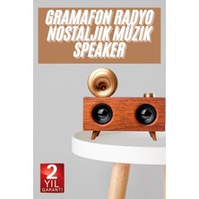 Krm Gramafon Nostaljik Radyo Yüksek Ses Kalitesi USB Tf Kart Aux Krm