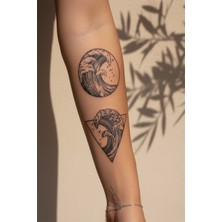 Dövme Kutusu Dalga ve Geometrik Form Dövme - Yarı Kalıcı / 1 Ay Kalıcı Tattoo