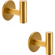 Microcase Kendinden Yapışkanlı Çok Amaçlı Metal Askılık Mat Gold 2 Adet AL5715