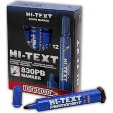 Hi-Text  830PB Yuvarlak Uçlu Markör 12'li Mavi