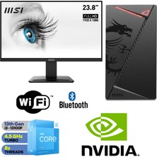 MSI Şafak-Ofis Pc 24" Monitörlü Intel Core I3 13100F Gt 4gb Ekran Kartı 16GB Ram 500GB M.2 SSD 600W Win 11 Pro Wi-Fi Masaüstü Ofis, Iş ve Öğrenci Bilgisayarı Seti