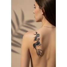 Dövme Kutusu Deniz Kızı ve Hilal Figürlü Dövme - Yarı Kalıcı / 1 Ay Kalıcı Tattoo