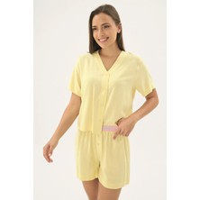 Sevim 17466 Kadın Düğmeli Şort Takım