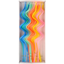 Meri Meri - Mixed Swirly Candles - Renkli Kıvrımlı Mumlar - 20'li