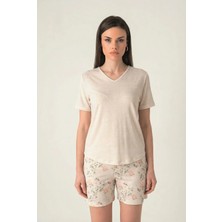 Sevim 17935 Kadın V Yaka Şort Takım