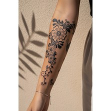 Dövme Kutusu Çiçek Sarmaşığı ve Floral Desenli Dövme - Yarı Kalıcı / 1 Ay Kalıcı Tattoo