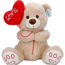Sunman Oyuncak Peluş Ayı Kalpli Balonlu 40Cm S00004740 (Karışık Renk 1 Adet)