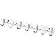 Microcase Duvara Monte Paslanmaz Çelik 6 Askılıklı Elbise ve Eşya Askılığı AL5713