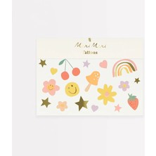 Meri Meri - Happy Face Temporary Tattoos - Mutlu Yüzler & Semboller Geçici Dövmeleri (x2)