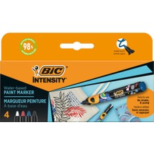 Bic İntensity Paint Marker Kalem 4 Renk Siyah-Mavi-Kırmızı-Yeşil 527423