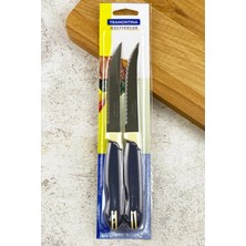 Pinkev Tramontina 2'li Tırtıklı Paslanmaz Çelik Çok Amaçlı Mutfak Bıçak Seti