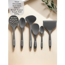 Multiamo Isıya Dayanıklı Silikon Kevgir Kepçe Kaşık Spatula Seti 6 Parça