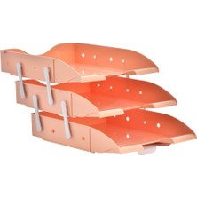  ops evrak rafı hareketli 3 katlı pastel turuncu rf 303