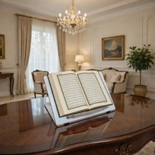 Ankebut Beyaz Menteşeli Rahle Masaüstü Kitap Okuma Standı MDF Malzemeden Katlanabilir Tasarım