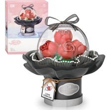  loz block oyuncak ledli kırmızı gülbuketi 305 parça oyuncak yapım seti lz-1300