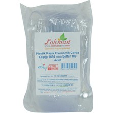 Plastik Kaşık Ekonomik Çorba Kaşığı 1654 mm Şeffaf 100 Adet 1 Paket