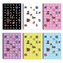  keskin color palstik kapak spiralli fun not defteri a6 80 yaprak kareli 323262-99 (6 lı paket)