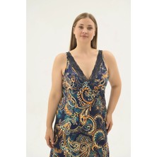 Sevim 17603 Kadın Bıg Sıze Geniş Askılı Uzun Gecelik