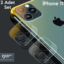 Gor Iphone 11 6.1 Inch (2019) Tempered Kamera Koruma Cam 2ADET SET-(5775) - EM002Z-7USB98