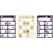 Keskin Color Ters Yüz Ders Programlı 3 Lü Okul Etiketi