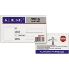  rubenis personel yaka kartı şeffaf ığneli qn-001 (50 li paket)