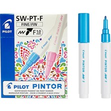  pilot pintor keçeli markör dekor boya kalemi (f) metalik mavi sw-pt-f-ml (6 lı paket)