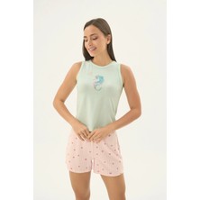 Sevim 17541 Kadın Baskılı Şort Takım