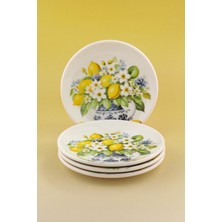 Bursa Porselen Dekor Summer Lemon 4 Parça Kurabiye Tabağı