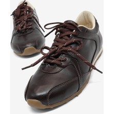 Tonny Black Kadın Kahve Cilt Kauçuk Taban Nefes Alabilen Bağcıklı Sneaker