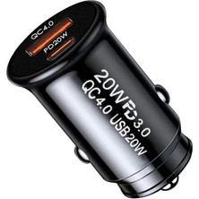 Ally 20W USB ve Type-C Çıkışlı Araç Içi Çakmaklık Hızlı Şarj Başlığ? - EM002Z-7USFF