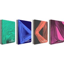  faber-castell spiralli defter plastik kapak waves 80 yaprak kareli (4 lü paket)