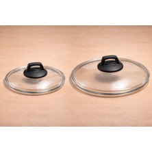 24 cm ve 26 cm  Tencere Cam Kapağı Ekonomik 2 Li Set