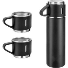 Termos Seti Paslanmaz Çelik 3 Bardaklı Vakumlu Termos Set 500 ml 12 Saate Kadar Is - EM002Z-7U02Q