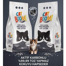 Cat Boom Aktif Karbonlu Topaklanan Kedi Kumu 10 Lt x 2 Adet