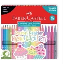 Faber-Castell Hayal Gücü Boya Seti (10 Keçeli Kalem + 10 Kuru Boya) Pastel Renkler 5178000107