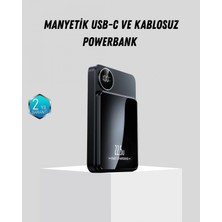 MiraLive Manyetik Güç Bankası 15W Kablosuz 20W Pd Hızlı Şarj