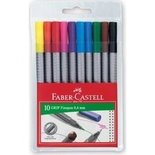Faber-Castell Grip Finepen 0,4 Mm İnce Uçlu Keçeli Kalem 10 Renk 151610