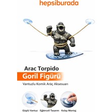 Carlone Torpido Üstü Goril-Öfkeli King Kong Öpücük Vantuzla Zincire Bağlı Goril-Siyah