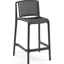 Tilia Nes Polipropilen Bar Sandalyesi 65 cm Antrasit - Mutfak, Kafe, Restoran, Teras, Havuz Kenarı, İç ve Dış Mekan İçin