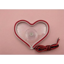 Ada Oto Araç Içi Neon LED Kalp Dekor – 12V Uyumlu & Vantuzlu