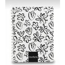 Lizy Spiralli Sert Kapak Kareli Not Defteri - 17X24CM