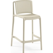 Tilia Nes Polipropilen Bar Sandalyesi 65 cm Bej - Mutfak, Kafe, Restoran, Teras, Havuz Kenarı, İç ve Dış Mekan İçin