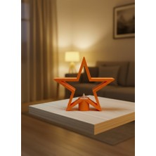 Turuncu Yıldız Mumluk Loş Işık Salon Dekoru - EM002Z-7U7A07