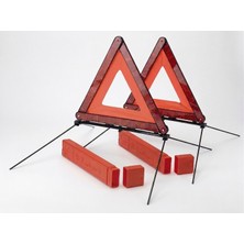 Uldemart 2'li Set E-Belgeli Profesyonel Trafik Ikaz Reflektörü - 650 gr Ağır Tip Ayaklı Üçgen Reflektör