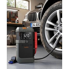 Akıllı Lastik Şişirme Kompresörü Akü Takviye Özellikli LED Fenerli Taşınab - EM002Z-7T3PU