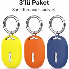 MMP Shop Xiaomi Tag Uyumlu 3'lü Paket Silikon Koruyucu Kılıf Anahtarlık Kedi, Köpek Yaka