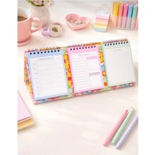 Lizy Masaüstü Planner Takvim (3 Bölmeli) - Haftalık ve Günlük Liste, Not Sayfaları