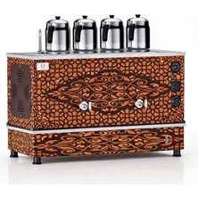 Anka Tüplü Bakır Pro Compact Hibrit 4 Demlikli 40 Litre Çay Makinesi