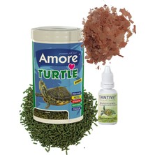 Amore Turtle Sticks 1000ML, 10GR Pul Sürüngen ve Yüzen Kaplumbağa Yemi, Multivitamin